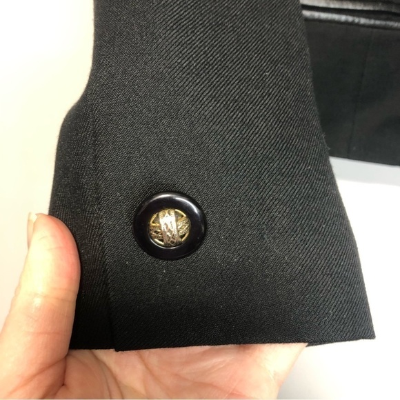 Vintage Proportion Petites Wool & Leather Blazer, size 6P - Picture 4 of 13